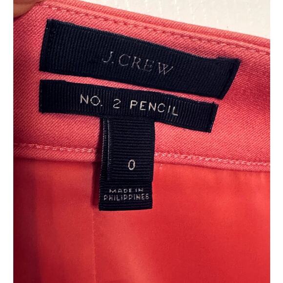 J. Crew Coral Pink No. 2 Pencil Skirt - Size 0 - Picture 3 of 5